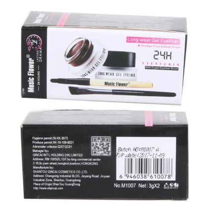 Black And Brown Waterproof Eyeliner Gel With Brush