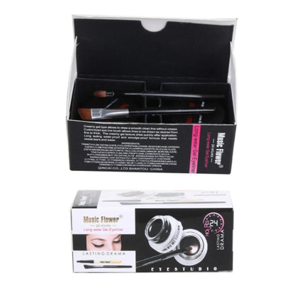 Black And Brown Waterproof Eyeliner Gel With Brush